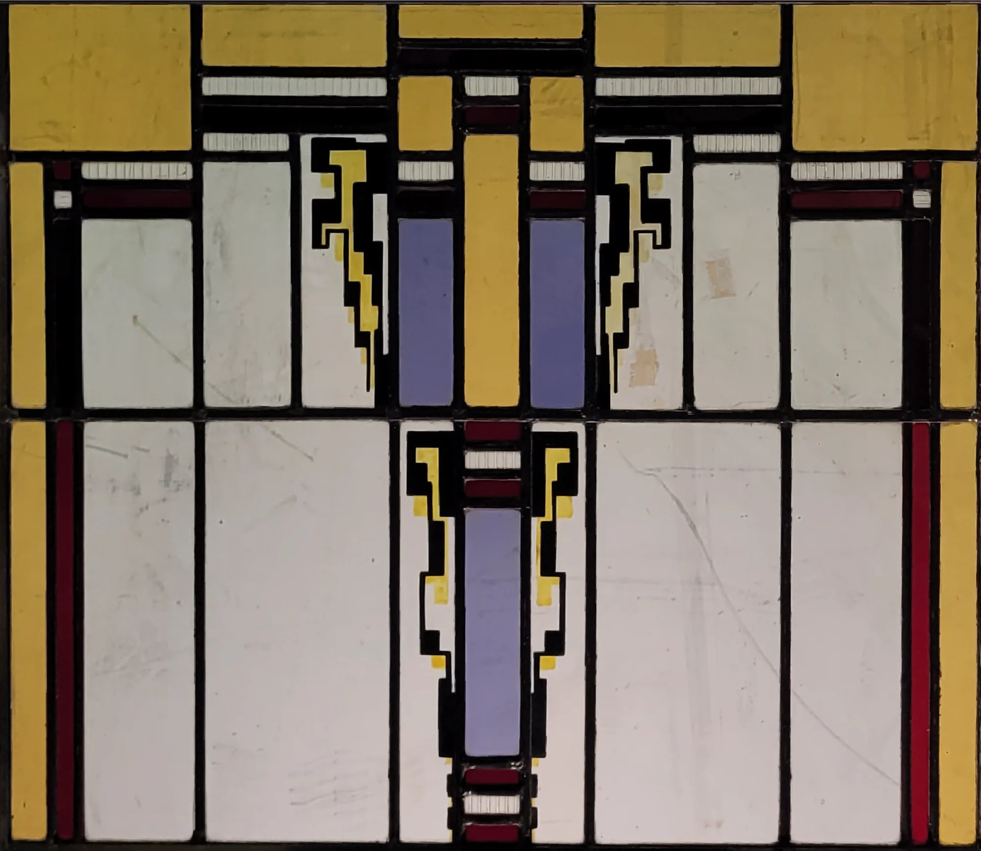 Art Deco trappenmotief geel